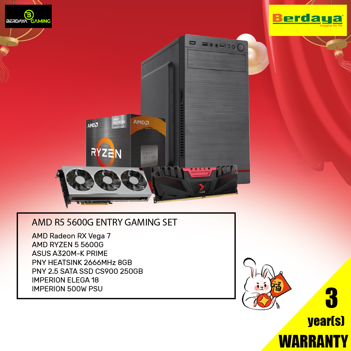 AMD RYZEN 5 5600G GAMING PC SET | Berdaya